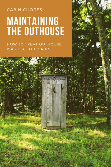 Learn how to properly maintain the outhouse at your cabin. We cover how to treat the waste in an outhouse in an environmentally sound procedure. Rustic Outhouse Bathroom Ideas, Outhouse Bathroom Ideas How To Build, Modern Outhouse Bathroom, Nice Outhouse, Outhouse Decorating Ideas, Garden Outhouse Ideas, Diy Outhouse Bathroom, Fancy Outhouse, Outhouse Interior