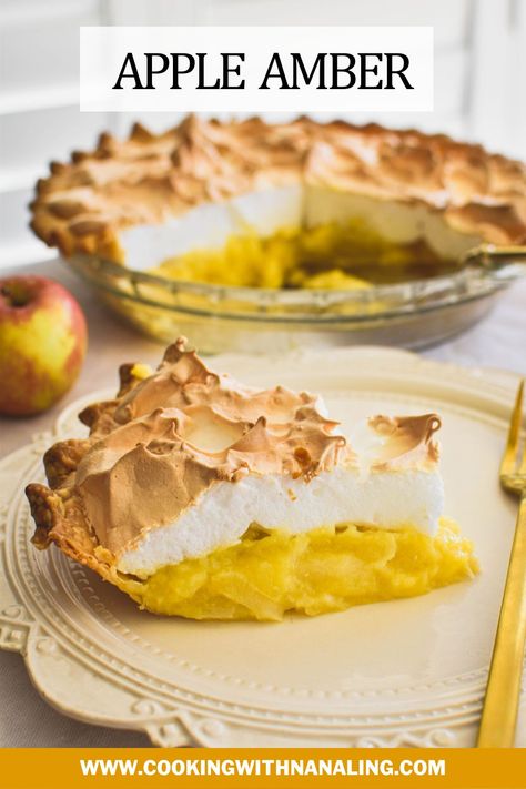 Apple Amber Apple Amber Pie, Apple Sponge Pudding, Apple Meringue, Irish Dessert, Sponge Pudding, English Recipes, Irish Desserts, Sponge Recipe, Irish Soda Bread Recipe