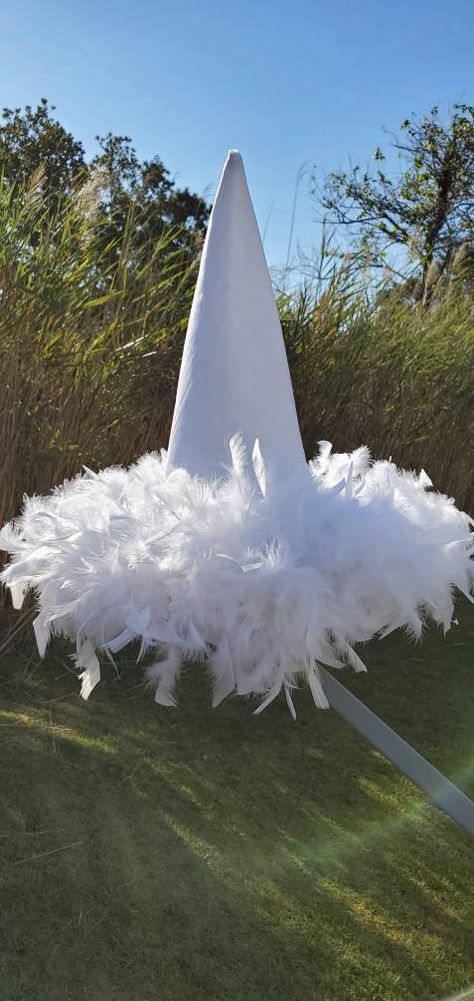 Excited to share the latest addition to my #etsy shop: The Sparkly white witch hat #halloween #whitewitchhat #featherwitchhat #thegoodwitch #sparkle https://etsy.me/3nmUbMT White Novelty Hat For Halloween, Witch Hat With Veil, Elegant White Feathered Costume Hat, Witch Hats White, White Feathered Costume Hat, White Witch Costume, White Witch Hat, Feathered Hat, Witch Hat Halloween