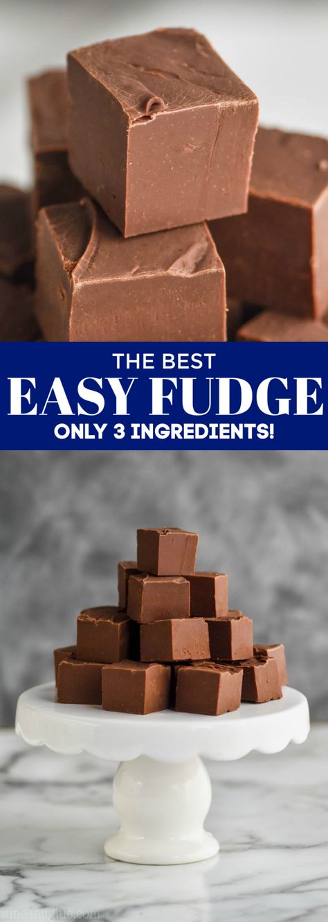 This Fudge Recipe is the easiest way to make chocolate fudge. You only need three ingredients; it turns out so smooth and delicious. Smooth Fudge Recipe, How To Make Homemade Fudge, Fudge Recipes Cocoa Powder, How To Make Chocolate Fudge, Jetpuffedmarshmallowsfudge Recipe, Easy Fudge Recipe 3 Ingredients, Three Ingredient Fudge, Simple Fudge Recipe, Chocolate Fudge Recipes