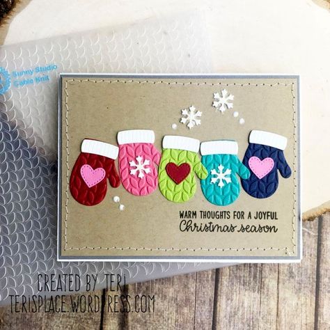 Mittens Card, Handmade Christmas Card, Homemade Christmas Cards, Christmas Card Crafts, Easy Christmas Diy, Diy Christmas Cards, Cards Ideas, Christmas Cards To Make, Winter Cards