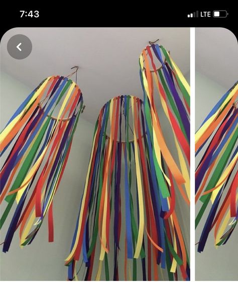 Custom Hangers, Ribbon Crafts Diy, Rainbow Ribbon, Summer Crafts For Kids, Rainbow Crafts, Rainbow Theme, Hanging Mobile, Rainbow Birthday, Art Party