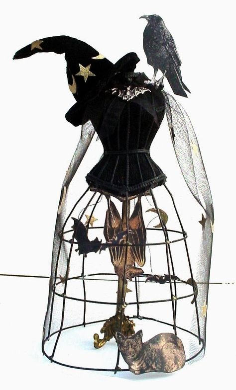 Cage Dolls, Eve Art, Art Assemblage, Creepy Doll, Halloween 3, The Witches, White Christmas Decor, Paper Creations, Dress Forms