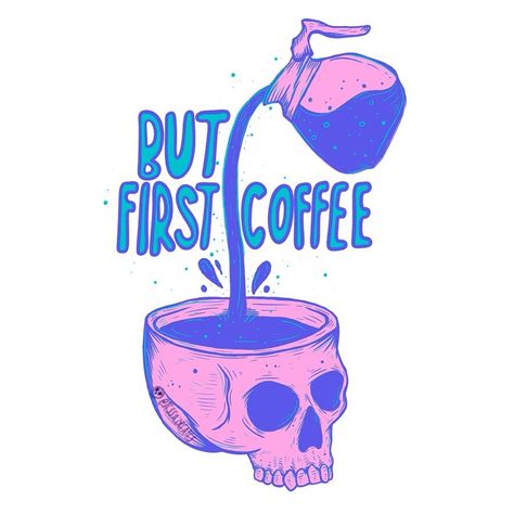 Start of the week!! Now put the coffee directly into my skull, I’m going to need it! ☕️☕️☕️ Hope everyones weekend was amazing!… | Instagram Spooky Coffee, Space Coffee, Coffee Tattoos, Ipad Aesthetic, Sticker Ideas, Paint Ideas, The Coffee, Cricut Projects, Cover Photos