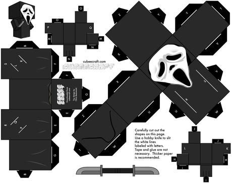 Cubeecraft - Especial de Halloween Halloween Craft Templates, Halloween Paper Crafts, Ghostface Scream, Doll Template, Paper Toys Template, Instruções Origami, Paper Doll Template, Papercraft Templates, Paper Toy