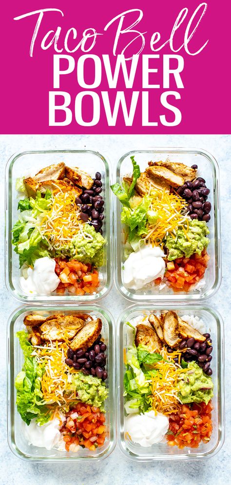 Best Meal Prep Lunches, Easy Power Bowls Meal Prep, Chicken Taco Bowl Meal Prep, Chicken Taco Meal Prep, Clean Eating Recipes Meal Prep, Healthier Meal Ideas, To Go Meals Dinner, Healthy Meals For Dinner Clean Eating, Healthy Taco Bowl Meal Prep