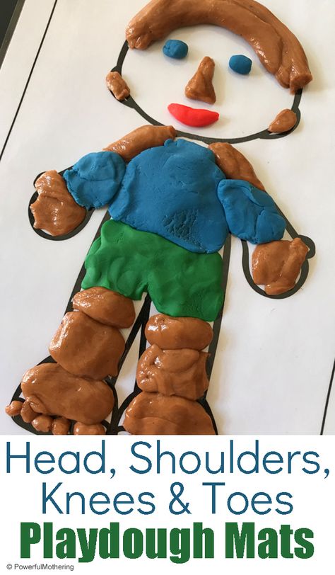 A simple way to help children understand and learn body parts in a fun and hands on way! #playdough #freeprintable #humanbody #sensory My Body For Preschool, Body Part Activity Preschool, My Body Kindergarten Activities, My Body Prek Craft, Parts Of Body For Kids, My Body Activities For Kids, My Body Parts Activities, Body Parts Activity For Kindergarten, My Body Activities For Toddlers