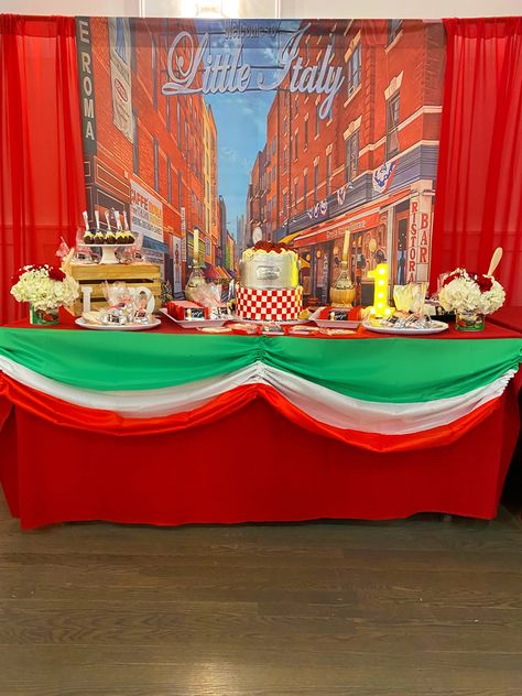 Cannoli Theme Party, Holy Cannoli First Birthday, Spaghetti Birthday Party, Italian Theme Party, Italy Party Theme, Little Italy Party, Spaghetti Party, Bday Background, Italian Birthday