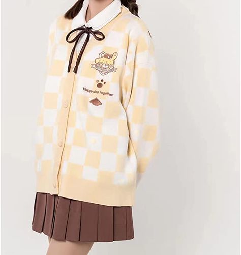 Women's Japan Cute Cardigan Sweater Kawaii JK Uniform Cardigan Sweater Cosplay Sweater Kawaii Cardigan, Cardigan With Jeans, Shag Jacket, Japan Cute, Traditional Jacket, Japan Kawaii, Cosplay Cute, Riders Jacket, Cute Cardigans