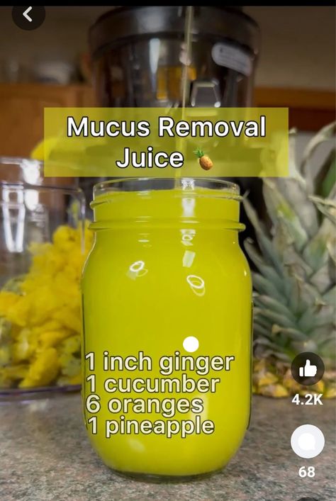 Heart Healthy Juicing Recipes, Veggie Cleanse Recipes, Juicing Recipes For Mucus, Juicing Ideas, Dr Sebi Juice Recipes, Mucus Free Diet, Mucus Removal Juice, Homemade Healthy Juice, Juicing For Gut Health