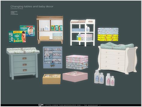 Sims 4 Changing Table, Sims 4 Changing Table Cc, Baby Changing Unit, Living Room Sims 4, Sims 2 Cc, Diaper Changing Table, Sims Baby, Changing Unit, Changing Tables