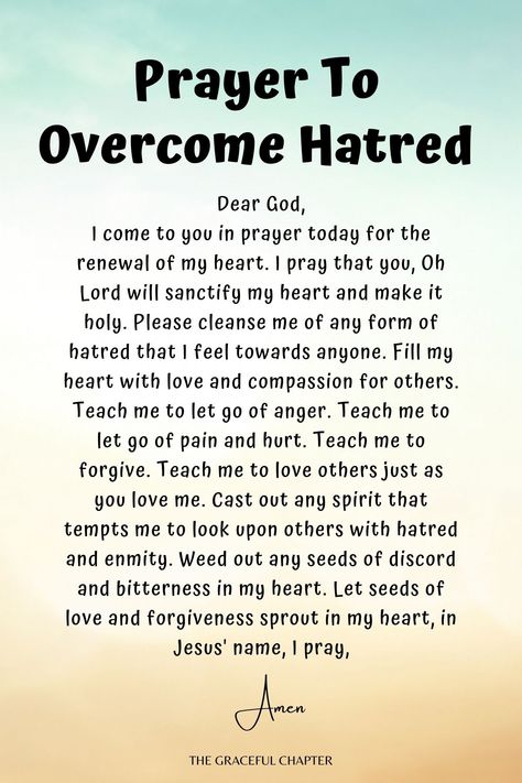 Prayers For Hateful People, Prayer To Stop Cussing, Prayer Against Distractions, Prayer Against Bad Thoughts, Prayer To Break Curses, The Graceful Chapter, Prayers Of Encouragement, Prayer For Love, Deliverance Prayers