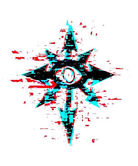 "Chaos Star - Eye of the Dark Pantheon - Glitch" by boostee | Redbubble Chaos Star Tattoo, Hunters Mark, Chaos Star, Japanese Phoenix Tattoo, Apple Store Gift Card, Chaos Legion, Chaos Magick, Learn To Sketch, Rune Tattoo