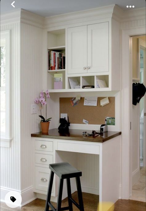 Mudroom Desk, Repurposed Cabinets, Kitchen Office Nook, Kitchen Desk Areas, Mail Station, Computer Nook, Command Center Kitchen, Desk Nook, Home Command Center