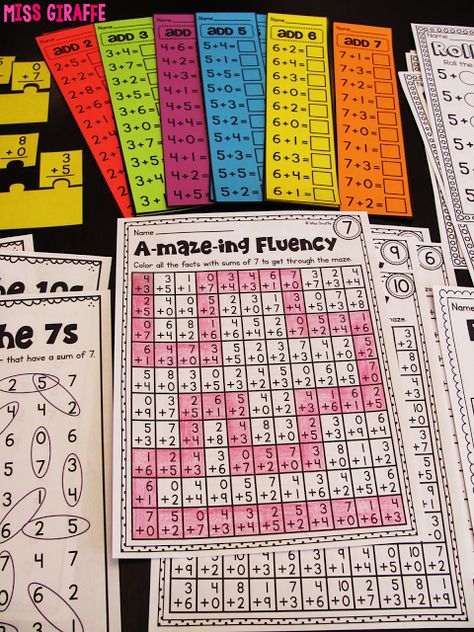 Fact Fluency in First Grade Fluency Games, Teaching Addition, Maze Worksheet, Math Fluency, Math Fact Fluency, Fluency Practice, Addition Facts, Math Intervention, Fact Fluency