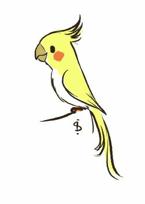 Parrot Drawing, Bird Doodle, Parrots Art, Bird Drawing, Cartoon Birds, Cute Bird, Funny Birds, Yellow Bird, Dessin Adorable