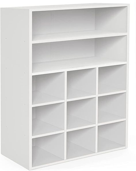 Amazon.com: HAIOOU Shoe Cubby, 9-Cube Stackable Wood Shoe Rack Organizer 5-Tier Freestanding Wooden Shoe Stand with 2 Storage Shelf for 10-15 Pairs, Ideal for Apartment, Entryway, Closet Organization - White : Home & Kitchen Entryway Closet Organization, Cubby Organizer, Shoe Stand, Shoe Rack Organizer, Shoe Cubby, Wood Shoe Rack, Entryway Closet, Apartment Entryway, Shoe Rack Closet