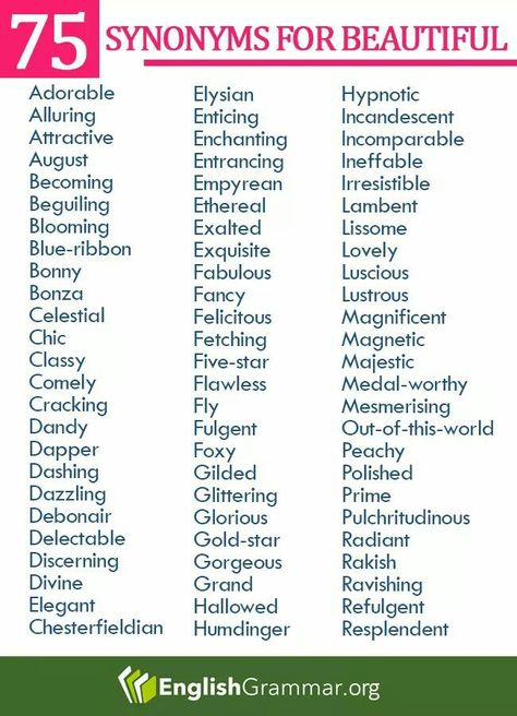 English words that mean (and are synonyms of) "beautiful". Expand your vocabulary depth by using these more expressive & specific vocabulary words, especially useful for #interpreters who interpret English along with their second language.  #vocabulary #beautiful #pretty #ASL #English #writing #stunning #gorgeous #translator #synonyms #ESL More Synonyms For Beautiful, Synonym Of Beautiful, Synonyms For Gorgeous, Synonym For Beautiful, Synonyms Of Beautiful, Gorgeous Synonyms, Words And Their Meanings Beautiful, Synonyms For Pretty, Words To Expand Your Vocabulary