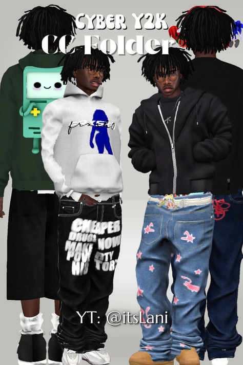 Male cyber y2k inspired looks using urban cc. 5 complete outfits with clothes cc, shoes cc and accessories cc. Sims 4 Custom Content Clothing Male, 2000s Fashion Sims 4 Cc, Backtrack Sims 4 Cc, Free Sims 4 Cc Mens Clothes, Sims 4 Cc Y2k Clothes Male Patreon, Sims 4 Male Streetwear Cc, Sims 4 Cc Finds Male Clothes, Sims 4 Male Lookbooks Cc, Streetwear Cc Sims 4