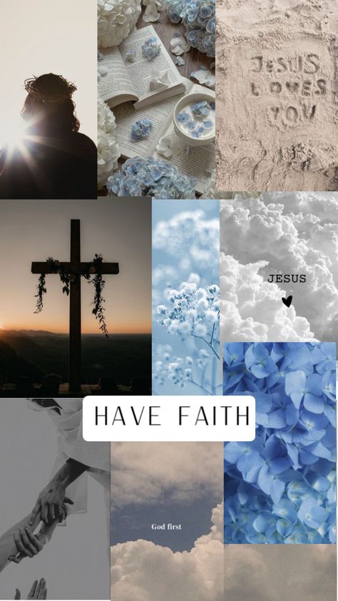 Blue Christian wallpaper aesthetic Have Faith Wallpaper, Wallpaper Christian Aesthetic, Phone Wallpaper Christian, Funny Jesus Quotes, Happy Bible Quotes, Faith Wallpaper, Christian Vision Board, Wallpaper Christian, Christian Iphone Wallpaper