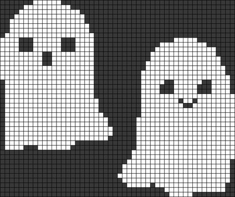 Alpha pattern #105840 | BraceletBook Ghost Crochet Tapestry, Crochet Halloween Tapestry, Ghost Alpha Pattern, Halloween Crochet Tapestry, Simple Tapestry Crochet, Halloween Alpha Pattern, Grids Crochet, Halloween Afghan, Yarn Halloween