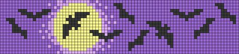 Alpha pattern #54803 | BraceletBook Bat Friendship Bracelet Pattern, Bat Alpha Pattern, Friendship Bracelet Alpha Patterns, Halloween Alpha Pattern, Flying Bats, Friendship Bracelets Designs, Loom Bracelet Patterns, Kandi Patterns, Cross Stitch Bookmarks