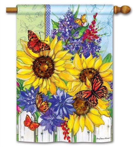 Sunflowers With Butterflies, Blossom House, Evergreen Garden, Mailbox Covers, Garden Decor Items, Care Logo, Welcome Friends, Sunflower Design, Garden Care