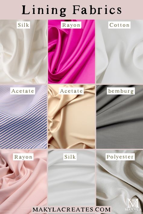 Fabric Names List Indian, Types Of Cloth Material, Name Of Materials, Types Of Clothing Material, Different Fabrics Types, Cloth Types Names, Fabric For Dresses Ideas, Weaving Fabric For Clothes, Dress Lining Fabric