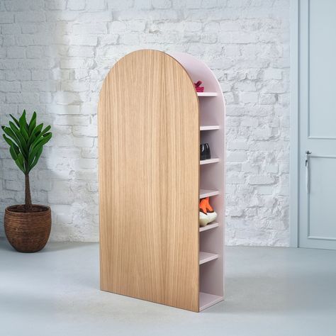 Shoe Cabinet for Small Spaces JUBI - Etsy.de Narrow Shoe Cabinet Entryway, Mirror Shoe Cabinet, Hallway Shoe Storage Ideas, Minimalist Shoe Storage, Small Entryway Shoe Storage Ideas, Circular Storage, Bali Kitchen, Narrow Shoe Storage, Narrow Shoe Cabinet