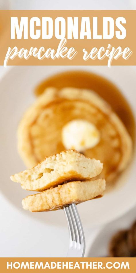 McDonalds Flapjack Copycat Recipe Mcdonald’s Pancakes Recipe, Mcdonalds Pancake Recipe, Homemade Mcdonalds, Mcdonald's Pancake Recipe, Pancake Recipe Fluffy, Mcdonalds Pancakes, Hungry Jack Pancakes, Pancakes For One, Pancake Maker