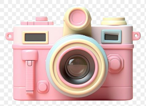 Camera Sticker, Camera Png, Cute Camera, Toy Camera, Pink Iphone, 3d Illustration, Social Media Template, Birthday Balloons, 3d Design