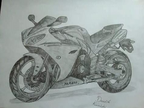 #motory #yamaha #r1 A3 Drawings Sketch, Yamaha R6 Drawing Easy, Yamaha R6 Drawing, Yamaha R1 Drawing, Motorbike Art Drawing, Yamaha Drawing, Jdm Sketch, Moto Yamaha R1, A3 Sketchbook