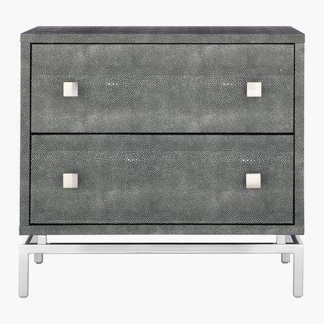 Shagreen Embossed Nightstand. + Reviews | CB2 Shagreen Nightstand, Small Lockers, White Queen Bed, Modern Nightstands, Low Dresser, Oak Nightstand, Marble Falls, Iron Hardware, Modern Nightstand