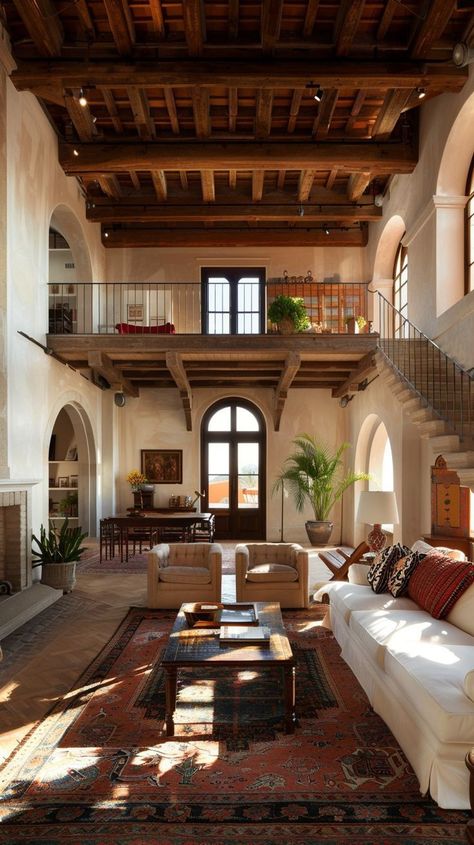 Hacienda Style Homes Mexican, Hacienda Interior, Hacienda Interior Design, Interior Design 2024, Room Architecture, Modern Hacienda, Spanish Interior, Hacienda Homes, Spanish Home Decor