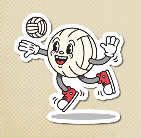 Serve up some fun with our Volleyball Character vector! 🏐😄 Ideal for designs that aim for a sporting spirit. Download now and spike up your creativity! #VectorPortal 🔗 Volleyball Vector, Cartoon Volleyball, Volleyball Art, Volleyball Illustration, Ball Character, Volleyball Design, Volleyball Designs, Character Posters, Illustrator Template