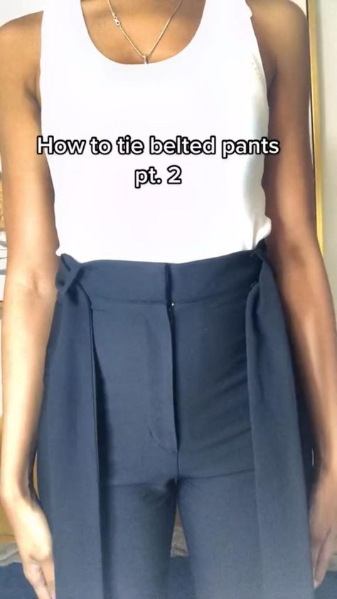 How to tie belted pants pt. 2 in 2022 | Girls fashion clothes, Fashion hacks clothes, Belted pants Friday Work Outfit Summer Jeans, Pant Cuff Hacks, Office Dress Down Friday, Rehearsal Dress Guest, Pants To Wear Instead Of Jeans, Halter Top Work Outfit, Spring Time Work Outfits, Tying Paper Bag Pants, Semi Formal Concert Outfit