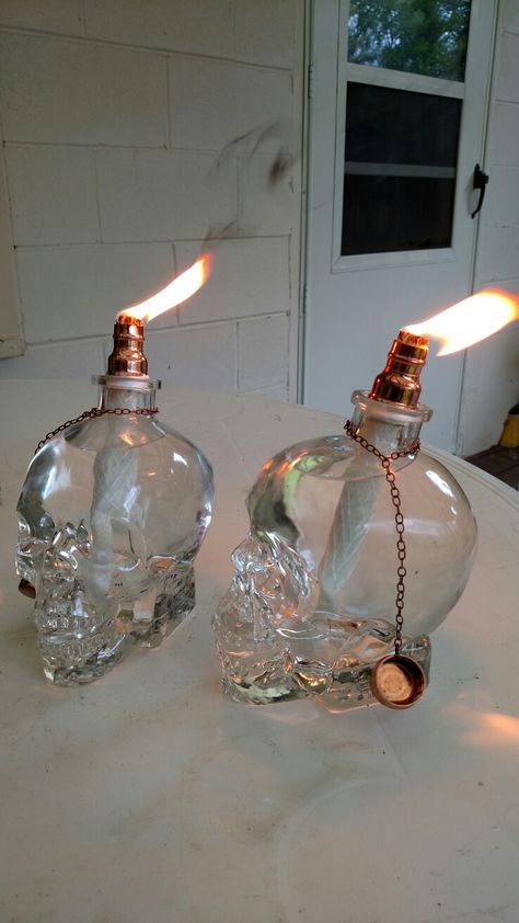 Crystal Head Vodka Diy, Crystal Head Vodka Bottle Ideas, Vodka With Crystal Light, Barn Tin Wall, Skull Bottle, Crystal Skull Vodka Bottle Diy, Skull Lava Lamp, Crystal Skull Vodka, Crystal Head Vodka