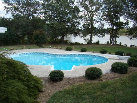 Pool Makeover, Transformation Pictures, Swimming Pool Landscaping, Vinyl Pool, Pool Remodel, Landscaping Inspiration, Outdoor Remodel, Rectangular Pool, Natural Pond