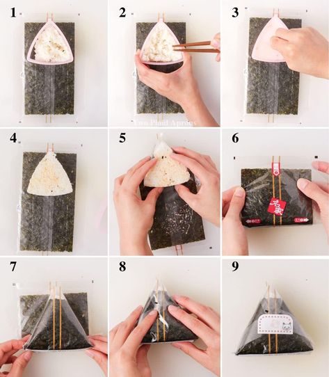 Spicy Tuna Mayo Onigiri, Diy Onigiri Wrap, How To Wrap Onigiri, Spicy Tuna Onigiri Recipe, Onigiri Wrapping, How To Make Onigiri, Onigiri Ideas, Onigiri Filling Ideas, Onigiri Packaging