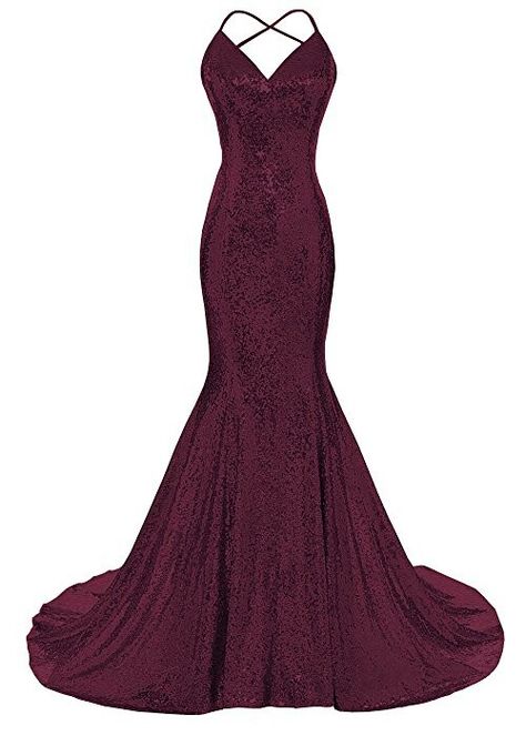 Wine red sequin dress Backless Gowns, Train Prom Dresses, Sweep Train Prom Dress, Sell Dresses, Sleek Dress, Dress Spaghetti Straps, Mermaid Prom Dress, Spaghetti Strap Prom Dress, V Neck Prom Dresses