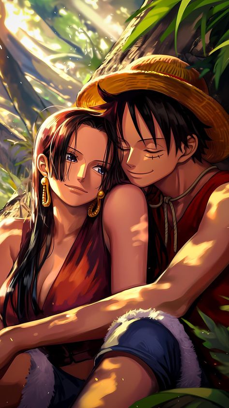 Luffy X Boa Hancock, Luffy And Hancock, One Piece Wallpaper, Anime Animation, Bleach Anime Art, Karakter Disney, One Piece Wallpaper Iphone, One Peice Anime, Tv Animation