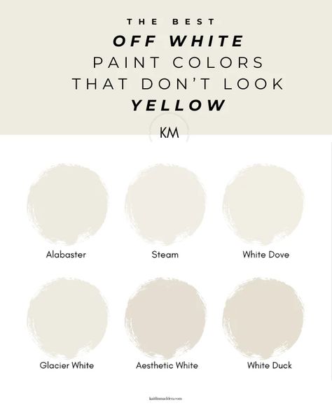 Behr Cream Paint Colors Kitchen, White Duck Paint Color, Off White Bathroom Cabinets, Resurface Cabinets, Benjamin Moore White Paint Colors, Popular White Paint Colors, Popular White Paint, Benjamin Moore Navajo White, House Paints