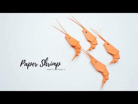 Paper Shrimp - Origami Shrimp - How To Make A Paper Shrimp - Paper Craft - DIY - YouTube Origami Shrimp, Diy Youtube, Make Yourself, Craft Diy, Paper Crafts Diy, Paper Craft, Origami, At Home, Paper Crafts