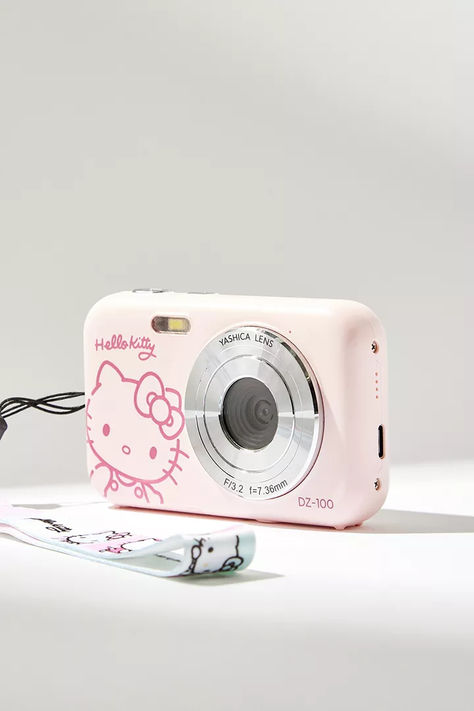 Let Hello Kitty come with you on your Y2K adventures, snapping pics on your YASHICA camea as you go. This adorable digital camera features a Hello Kitty Strap. Camera Prices, Polaroid Camera, Camera Shop, Pink Fits, Birthday List, Digital Camera, Color Coding, Urban Outfitters, Hello Kitty