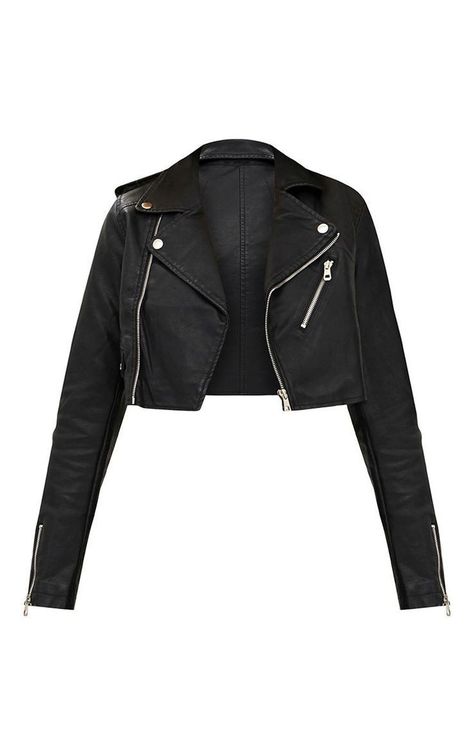 Looks Black, Crop Top Outfits, Cute Jackets, Kpop Fashion Outfits, Fashion Design Clothes, Girls Fashion Clothes, Black Leather Jacket, Teenage Fashion Outfits, Polyvore Outfits