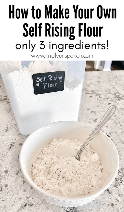 How To Make Self Rising Flour From All Purpose, All Purpose Flour To Self Rising, Diy Self Rising Flour How To Make, Making Self Rising Flour, How To Make Self Rising Flour, Diy Self Rising Flour, Homemade Self Rising Flour, Self Rising Flour Recipes, Self Rising Flour Substitute