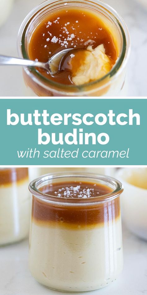 The perfect ending to any meal, this Butterscotch Budino is a creamy Italian pudding that will stick in your memory and leave you craving more! #recipe #budino #dessert Italian Pudding, Butterscotch Budino, Budino Recipe, Gooey Desserts, Holiday Entertaining Food, Dairy Desserts, Breakfast Recipes Sweet, Butterscotch Pudding, Gluten Free Sweets