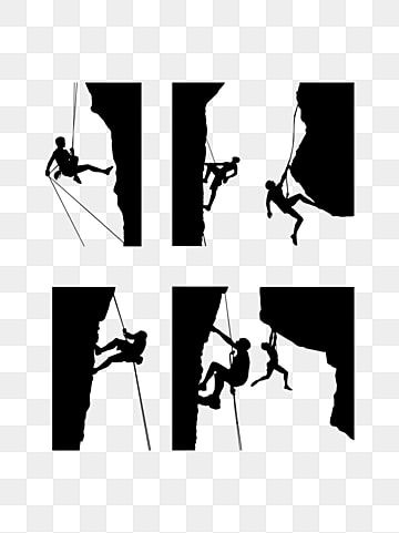 Rock Climbing Decorations, Rock Climbing Silhouette, Rock Climbing Crafts, Climbing Silhouette, Rock Climbing Art, Climbing Illustration, Male Silhouette, Rock Climbing Party, Silhouette Sport