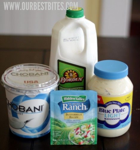 ranch ingredients--watered my down a little bit and added dried dill.  Yum! Restaurant Style Ranch Dressing, Restaurant Ranch Dressing, Moist Baked Chicken, Ranch Dressing Packet, Greek Yogurt Ranch, Hidden Valley Ranch Dressing, Baked Ranch Chicken, Ranch Packet, Buttermilk Ranch Dressing