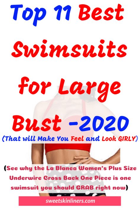 A large bust doesn’t mean that you can’t stand out at a swimming event. Get the best bathing suits for large bust that will make you rock the beach.  best swimsuit for big bust, best bikini top for large bust, best swimsuits for large bust,  best swimsuit big bust, best bathing suit for small bust, large bust body types,  best swimsuits for big bust,  #large bust #large women #one piece swimsuits #one piece bathing suit #swimsuits by body type #summer outfits #high waist REPIN FOR YOUR FRIENDS! Bathing Suit For Big Bust, Best Bikinis For Large Bust, Swimsuits For Big Busts, Best Bathing Suits, Large Bust Swimsuit, Fun One Piece Swimsuit, Swimsuit For Body Type, Swimsuits One Piece, Modest Swimsuits